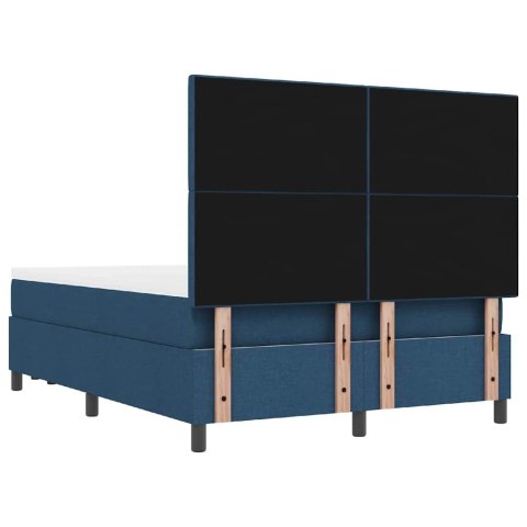 Łóżko sprężynowe z materacem Niebieski 140 x 190 cm tkanina