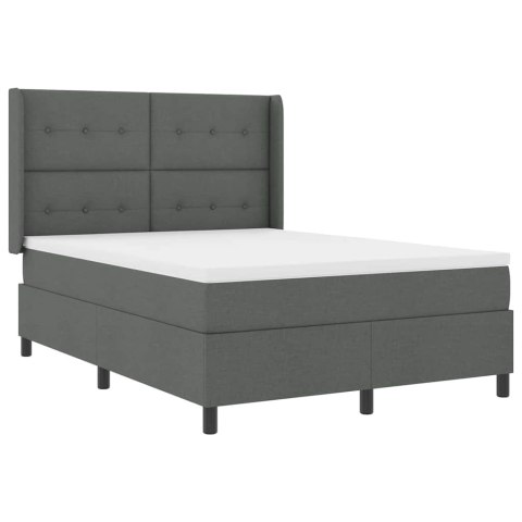 Łóżko z sprężyną LED Ciemnoszary 140 x 190 cm tkanina