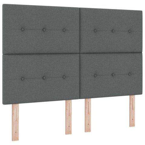 Łóżko z sprężyną LED Ciemnoszary 140 x 190 cm tkanina