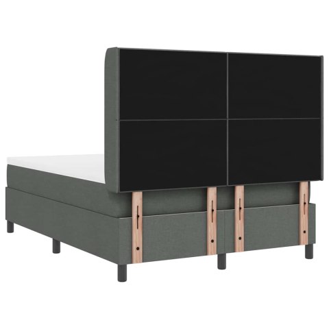 Łóżko z sprężyną LED Ciemnoszary 140 x 190 cm tkanina
