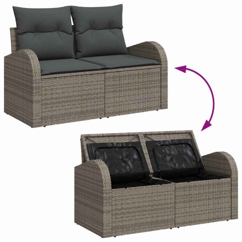Zestaw Sof na Ogród 9 pcs Szary