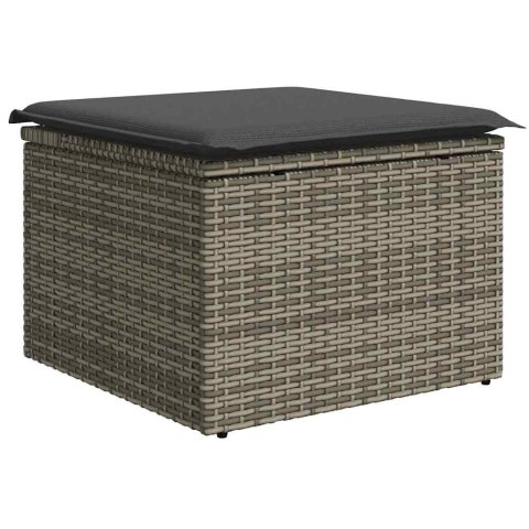 Zestaw Sof na Ogród z poduszką 7 pcs Szary Rattan poli