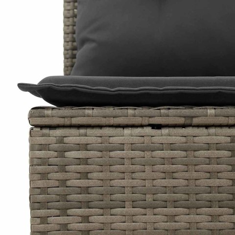 Zestaw Sof na Ogród z poduszką 8 pcs Szary Rattan poli