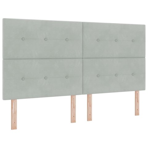 Łóżko z sprężyną LED Jasnoszary 180 x 200 cm tkanina