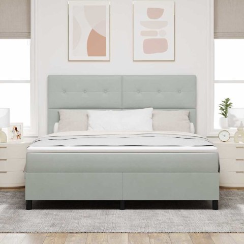 Łóżko z sprężyną LED Jasnoszary 180 x 200 cm tkanina