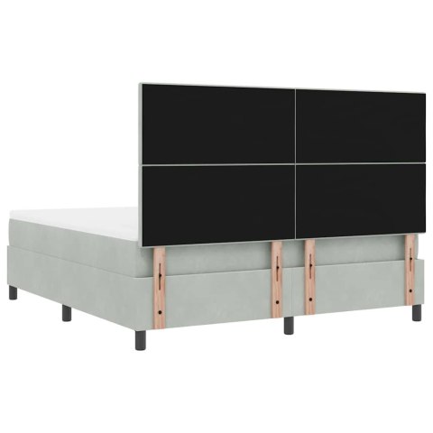 Łóżko z sprężyną LED Jasnoszary 180 x 200 cm tkanina