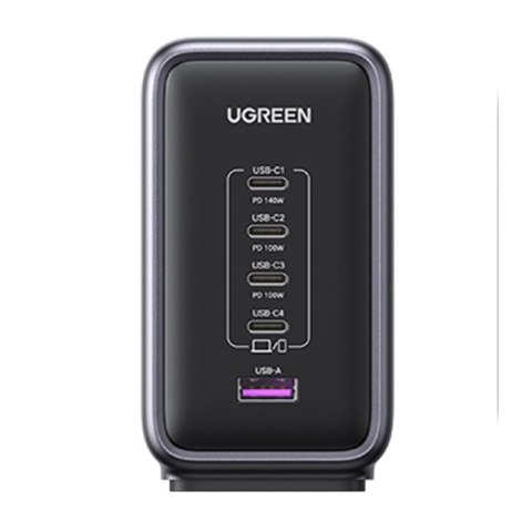 Ładowarka sieciowa UGREEN CD333 Nexode, USB + 4x USB-C, GaN, 300W + kabel USB-C 240W (czarny)