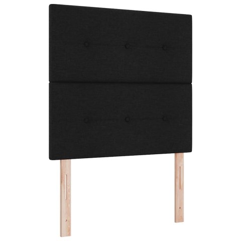 Łóżko sprężynowe z materacem Czarny 80 x 200 cm tkanina