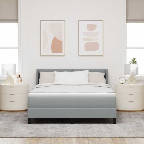 Łóżko sprężynowe z materacem Jasnoszary 200 x 140 cm Poliester
