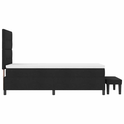 Łóżko sprężynowe z materacem Czarny 80 x 200 cm tkanina