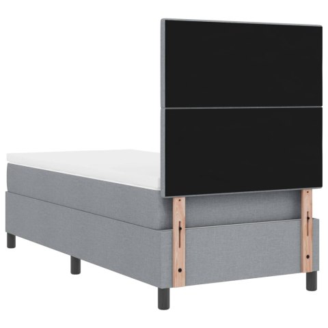 Łóżko sprężynowe z materacem Jasnoszary 90 x 200 cm tkanina