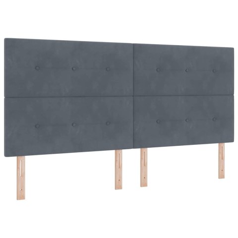 Łóżko sprężynowe z materacem ciemno szary 200 x 200 cm Aksamit