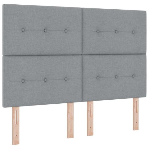 Łóżko z sprężyną LED Jasnoszary 140 x 190 cm tkanina