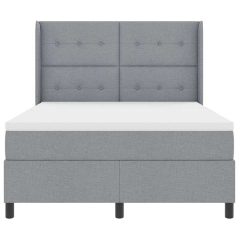 Łóżko z sprężyną LED Jasnoszary 140 x 190 cm tkanina