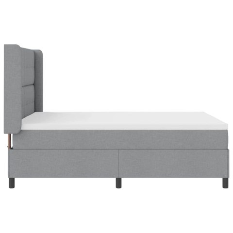 Łóżko z sprężyną LED Jasnoszary 140 x 190 cm tkanina