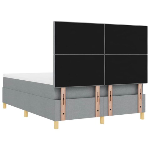 Łóżko z sprężyną LED Jasnoszary 140 x 200 cm tkanina