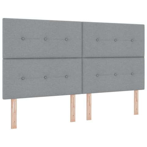 Łóżko z sprężyną LED Jasnoszary 180 x 200 cm tkanina