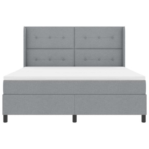 Łóżko z sprężyną LED Jasnoszary 180 x 200 cm tkanina
