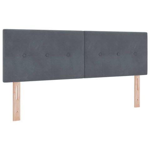 Łóżko z sprężyną LED z LED Ciemnoszary 140 x 190 cm Aksamit