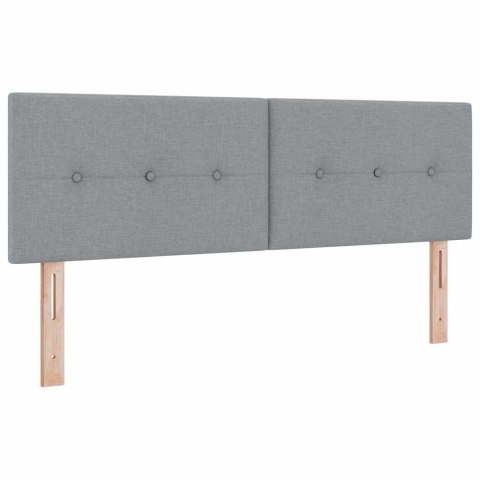 Łóżko z sprężyną LED z LED Jasnoszary 140 x 190 cm tkanina
