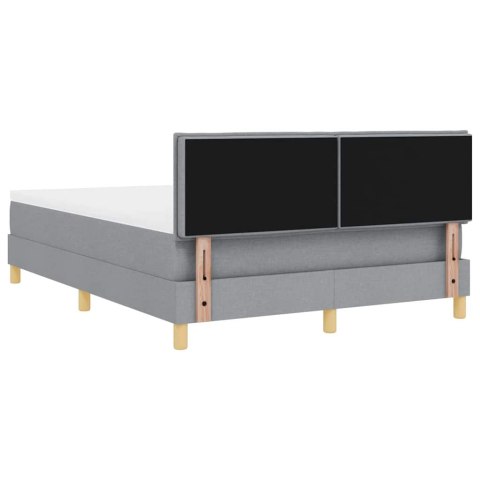 Łóżko z sprężyną LED z LED Jasnoszary 140 x 190 cm tkanina