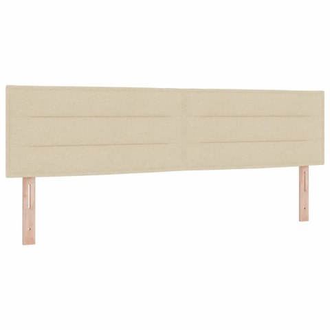 Łóżko z sprężyną LED z materacem Kremowy 180 x 200 cm tkanina