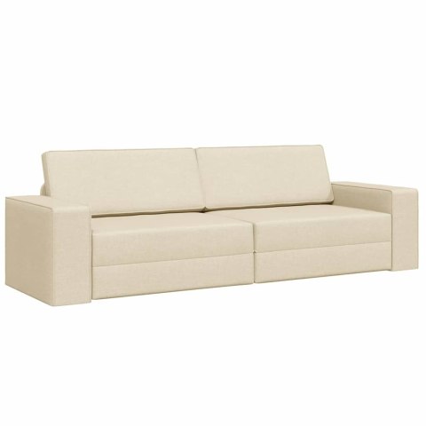 Sofa Bed 200cm Kremowy tkanina