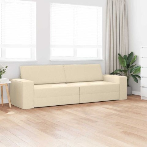 Sofa Bed 200cm Kremowy tkanina