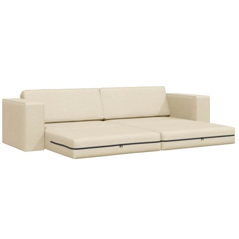 Sofa Bed 200cm Kremowy tkanina