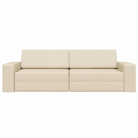 Sofa Bed 200cm Kremowy tkanina