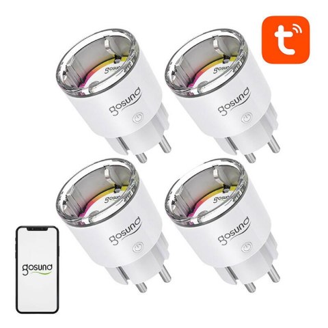 Inteligentne gniazdko WiFi Gosund EP2, 4 sztuki (czteropak) 10A Tuya