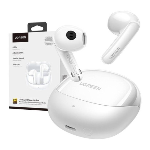 Słuchawki douszne Ugreen HiTune H6 Pro Hybrid z redukcją szumów WS203 (białe)