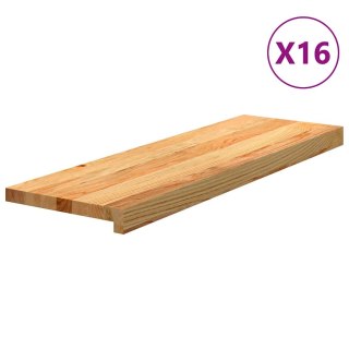 Stopnie schodowe, 16 szt. brązowe 80x25x2cm lite drewno dębowe