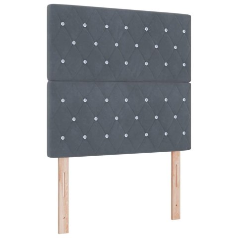 Łóżko z sprężyną LED Ciemnoszary 90 x 190 cm tkanina