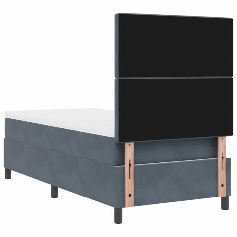 Łóżko z sprężyną LED Ciemnoszary 90 x 190 cm tkanina