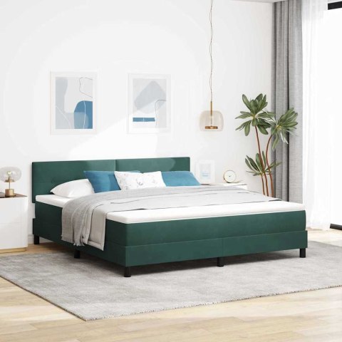 Łóżko z sprężyną LED z LED Ciemna zieleń 180 x 200 cm Aksamit