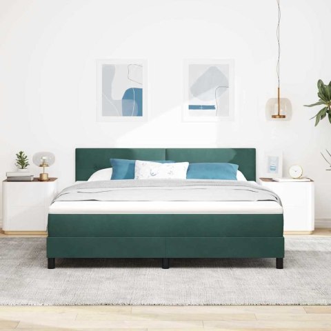 Łóżko z sprężyną LED z LED Ciemna zieleń 180 x 200 cm Aksamit