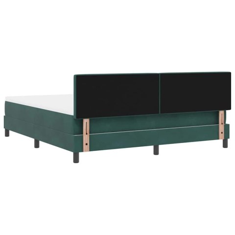 Łóżko z sprężyną LED z LED Ciemna zieleń 180 x 200 cm Aksamit