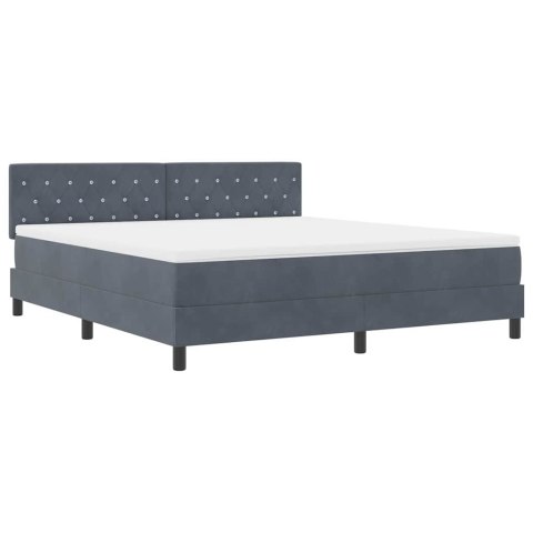 Łóżko z sprężyną LED z LED Ciemnoszary 180 x 200 cm Aksamit