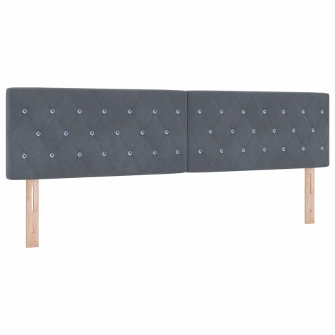 Łóżko z sprężyną LED z LED Ciemnoszary 180 x 200 cm Aksamit