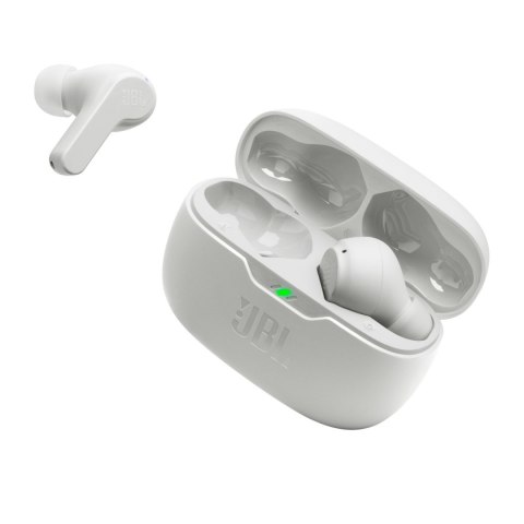 Słuchawki bezprzewodowe dokanałowe JBL Wave Beam Bluetooth 5.2 IP54 IPX2 - białe