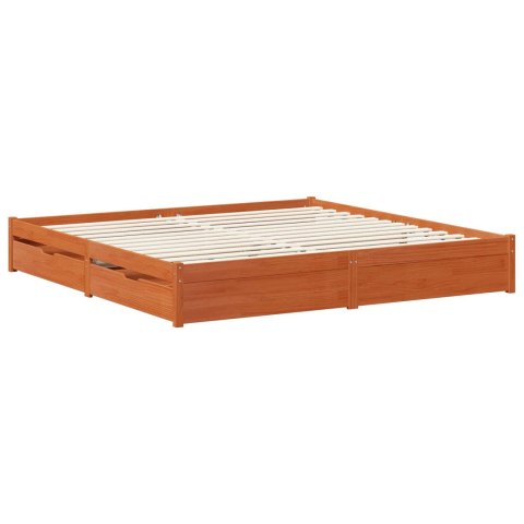Ramka łóżka Woskowy Brąz 200 x 200 cm Lite drewno sosnowe