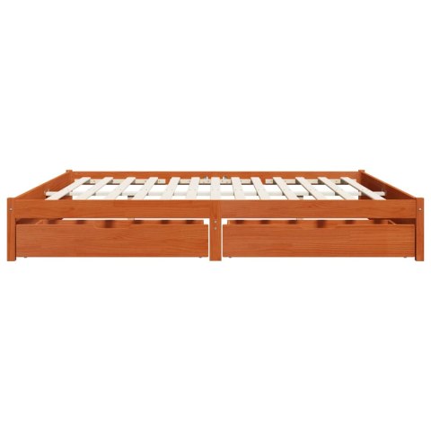 Ramka łóżka Woskowy Brąz 200 x 200 cm Lite drewno sosnowe