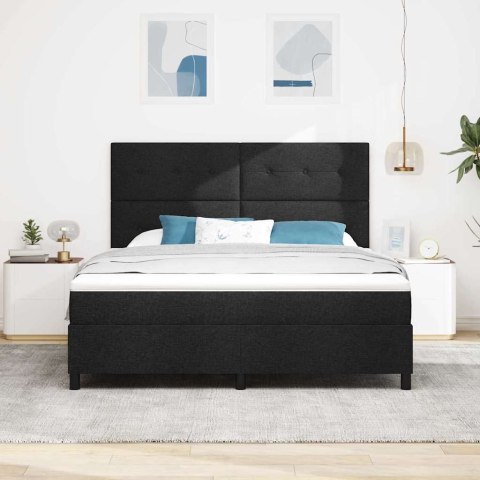 Łóżko sprężynowe z materacem Czarny 180 x 200 cm tkanina