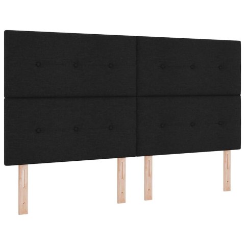 Łóżko sprężynowe z materacem Czarny 180 x 200 cm tkanina