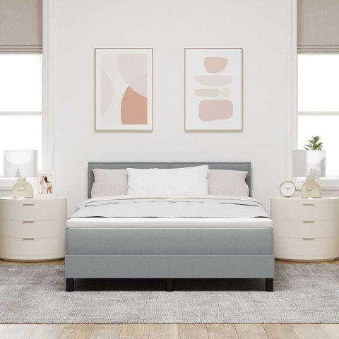 Łóżko sprężynowe z materacem Jasnoszary 140 x 200 cm tkanina