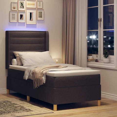 Łóżko sprężynowe z materacem Brązowy 90 x 200 cm tkanina
