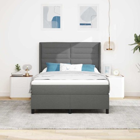 Łóżko z sprężyną LED Ciemnoszary 160 x 200 cm tkanina