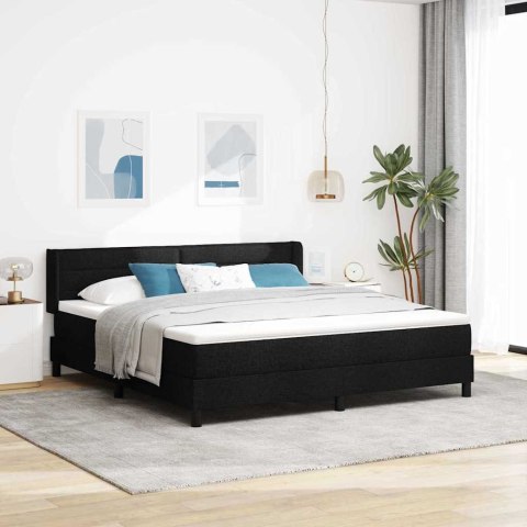 Łóżko sprężynowe z materacem Czarny 200 x 180 cm Poliester
