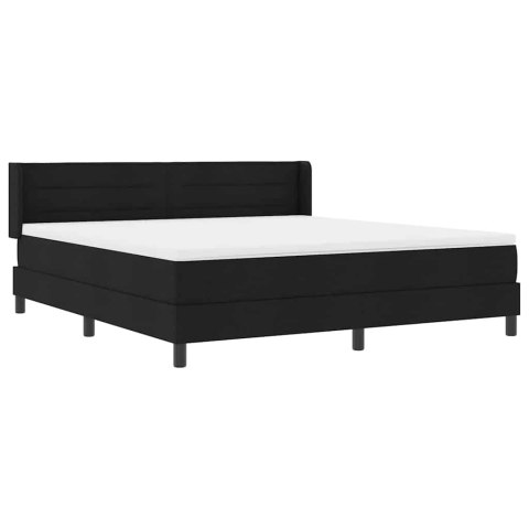 Łóżko sprężynowe z materacem Czarny 200 x 180 cm Poliester